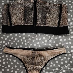 Unlined Strapless Bra/Thong Set